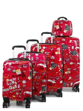 Ensemble 4 valises Madisson Bon Voyage et vanity | Set 4 valises Madisson Bon Voyage et vanity